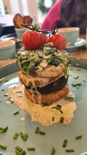 Breakfast stack at Holy Cannoli in Blackburn