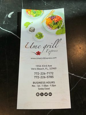 Ume grill at Ume Grill Express in Vero Beach