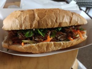 Stewed Mushroom Bahn Mi at The Fat Carrot in West End