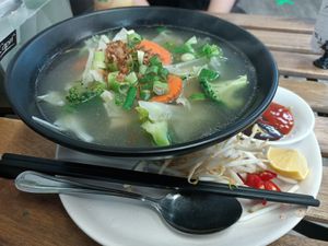 Vegan Chicken Pho at The Fat Carrot in West End
