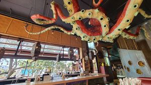 Interior of bar at Taco Boy in Folly Beach