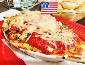 Vegan lasagna  at The Original Pizza Cookery in Thousand Oaks