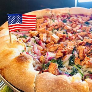 I love this pizzeria they support freedom 🇺🇸 ✨ (bbq V pizza)  at The Original Pizza Cookery in Thousand Oaks