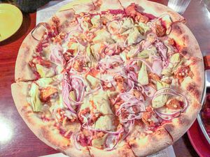 Bbq Southwestern Pizza W/ Artichokes at The Original Pizza Cookery in Thousand Oaks