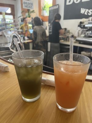 Iced tea and mimosa   at Buena Onda Cafe in St Augustine