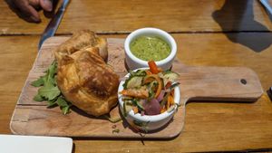 Two empanadas with mixed veg at Buena Onda Cafe in St Augustine