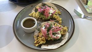 Vegan breakfast tacos  at Buena Onda Cafe in St Augustine