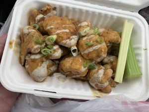 Cauliflower wings with lemon sauce at The Joint Vegan Street Food in Colorado Springs