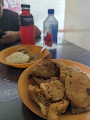 Samosa, idli, bara, potatoes and 2 drinks for $9.90 fjd at Go Kools Hot Snacks in Sigatoka