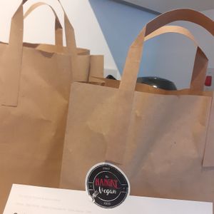 The bags arrive from the Hangry Vegan at The Hangry Vegan in Leighton Buzzard