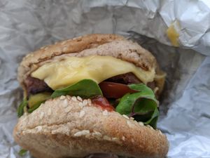 Classic Burger at The Munch Room in Courtenay
