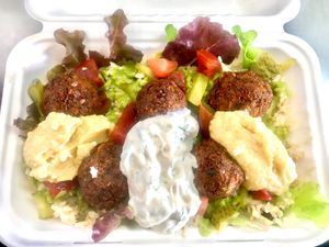 Falafel Bowl (GF) at The Munch Room in Courtenay