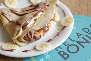 Banana and Haselnut cream crepe at Helado Bonito in Mexico City