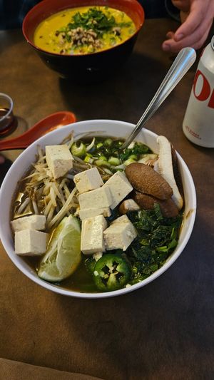 Vegan pho with tofu at The Shack of Ellijay in Ellijay