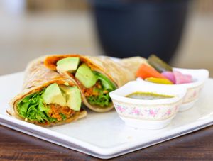Tortilla Sandwiches Wrap (Vegan) - Rainbow veggie at Nang Sabai Cafe Artisan Bakery in Koh Samui