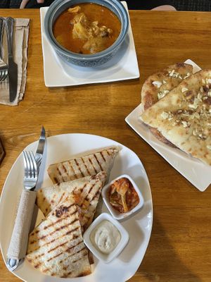 Garlic Naan, Quesadilla at Nang Sabai Cafe Artisan Bakery in Koh Samui