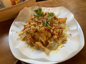 Vegan Nacho plate at Nang Sabai Cafe Artisan Bakery in Koh Samui