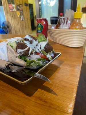 Falafel wrap at Nang Sabai Cafe Artisan Bakery in Koh Samui