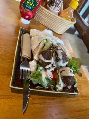 Falafel wrap at Nang Sabai Cafe Artisan Bakery in Koh Samui