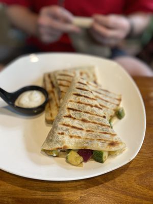 Veggie quesadilla can be vegan  at Nang Sabai Cafe Artisan Bakery in Koh Samui