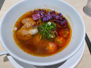 Taiwanese spicy noodle  at Vegan Bistro Jangara in Tokyo