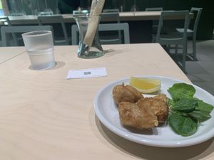 Karage 3p ~330yen at Vegan Bistro Jangara in Tokyo
