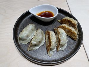Vegan gyoza at Vegan Bistro Jangara in Tokyo