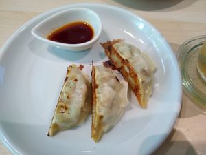 Side dumplings at Vegan Bistro Jangara in Tokyo