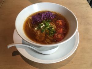 Taiwanese ramen at Vegan Bistro Jangara in Tokyo