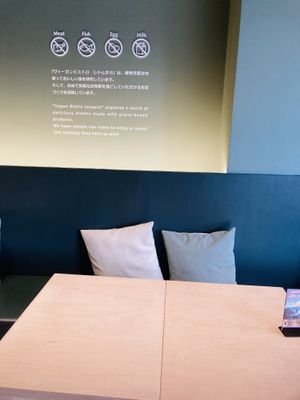Seats at Vegan Bistro Jangara in Tokyo
