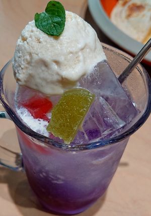 My favourite - float soda! at Vegan Bistro Jangara in Tokyo