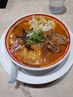 Spicy ramen about 1000 YEN at Vegan Bistro Jangara in Tokyo