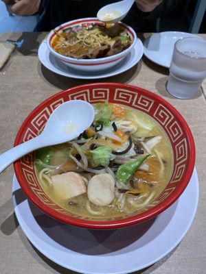 Champo and ramen! at Vegan Bistro Jangara in Tokyo