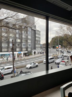 big window for people watching heheh  at Vegan Bistro Jangara in Tokyo