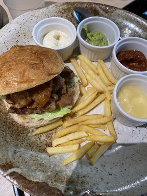 Burger  at Vegan Bistro Jangara in Tokyo