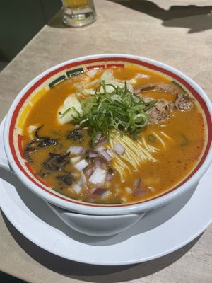 Spicy ramen  at Vegan Bistro Jangara in Tokyo