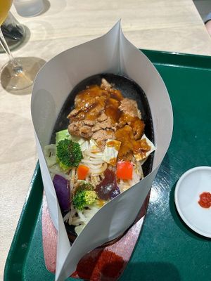 Soy meat grill with vegetables at Vegan Bistro Jangara in Tokyo