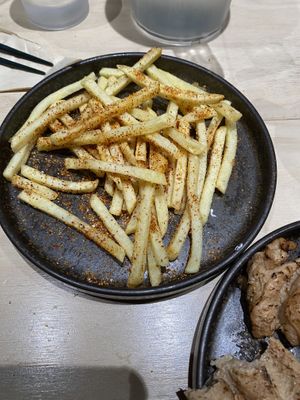 Spicy fries  at Vegan Bistro Jangara in Tokyo