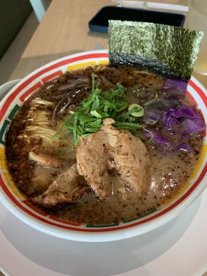Ramen with garlic oil  at Vegan Bistro Jangara in Tokyo