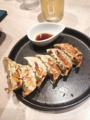 Vegan gyozas at Vegan Bistro Jangara in Tokyo