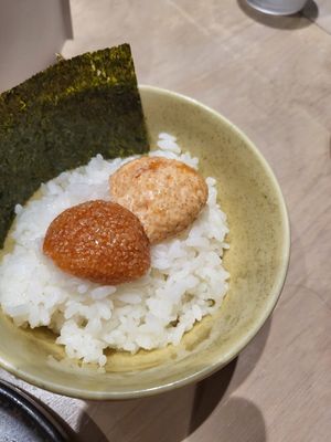 Vegan Mentaiko Rice (SO GOOD!!!) at Vegan Bistro Jangara in Tokyo