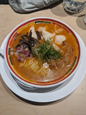 Karabon Ramen (spicy) at Vegan Bistro Jangara in Tokyo
