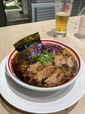Garlic oil ramen  at Vegan Bistro Jangara in Tokyo