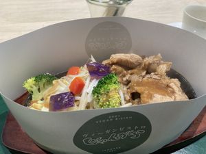 Grilled meat and veggies  at Vegan Bistro Jangara in Tokyo