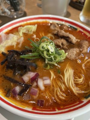 Spicy ramen  at Vegan Bistro Jangara in Tokyo