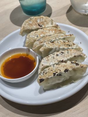 Vegan gyoza  at Vegan Bistro Jangara in Tokyo