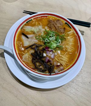 Spicy ramen  at Vegan Bistro Jangara in Tokyo