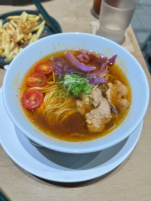 Taiwanese spicy noodle ramen  at Vegan Bistro Jangara in Tokyo