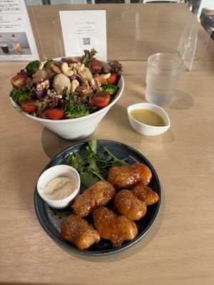 Salad and soy nuggets - yum!  at Vegan Bistro Jangara in Tokyo