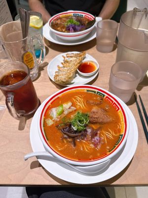 Ramen with gyoza  at Vegan Bistro Jangara in Tokyo